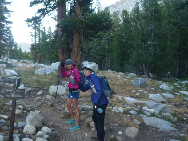 Krissy Moehl left and Jenn Shelton right on their recent John Muir FKT attempt. Photo by Kevin Cody.